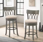 Brannigan 43.75 in. Light Gray and Beige Low Back Wood Bar Height Stool (Set of 2)